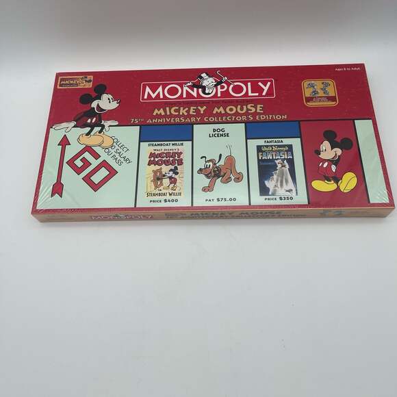 Mickey Mouse 75th Anniversary Collector's Edition Monopoly Board Game Factory Se - Picture 2 of 7